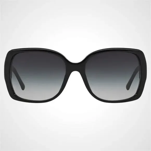 New Burberry Sunglasses Black Square Frames Checkered Arms Gradient BURBERRY - Picture 2 of 9